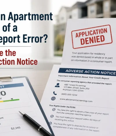 Denied an Apartment Because of a Credit Report Error? How to Use the Adverse Action Notice
